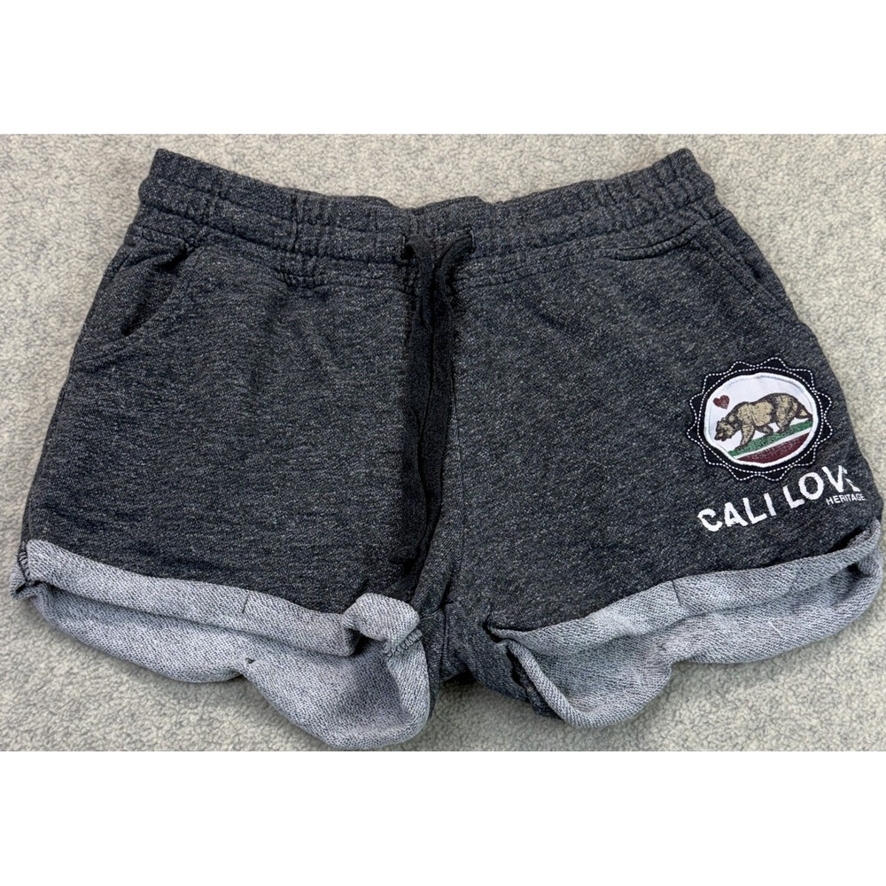 Reflex Womens Lounge Sweat Shorts Heather Gray Fleece Cali Love Heritage L